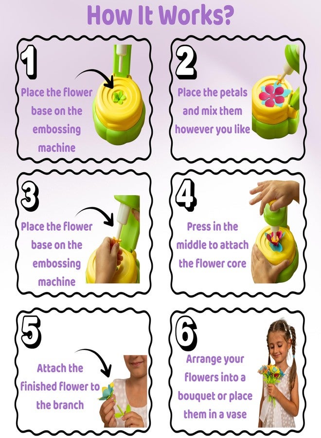 TOMLEON Fabric Flower Bouquet Craft Kit for Girls Ages 3+ - Create Reusable Fabric Flowers with Press Tool & Stems - Endless DIY Bouquets - No Glue, No Sewing - Perfect Creative Gift for Kids - Image 5